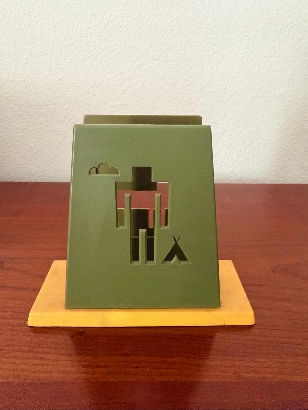 MCM Vintage Napkin Holder St. Labre Indian School Southwestern Deer Teepe